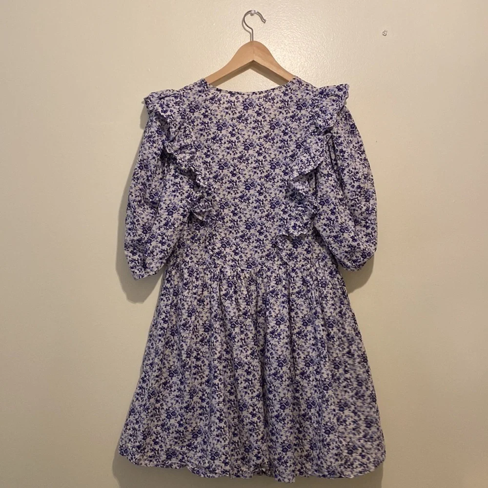 H&M puff sleeves floral ruffle mini dress. Size Xs. Very good condition - Picture 5 of 12